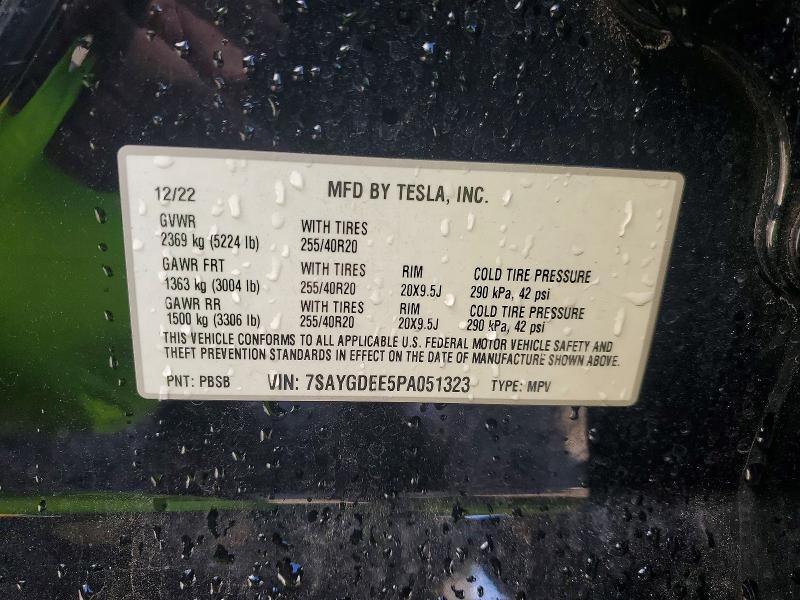 Продажа на аукционе авто 2023 Tesla Model Y, vin: 7SAYGDEE5PA051323, номер лота: 78344935