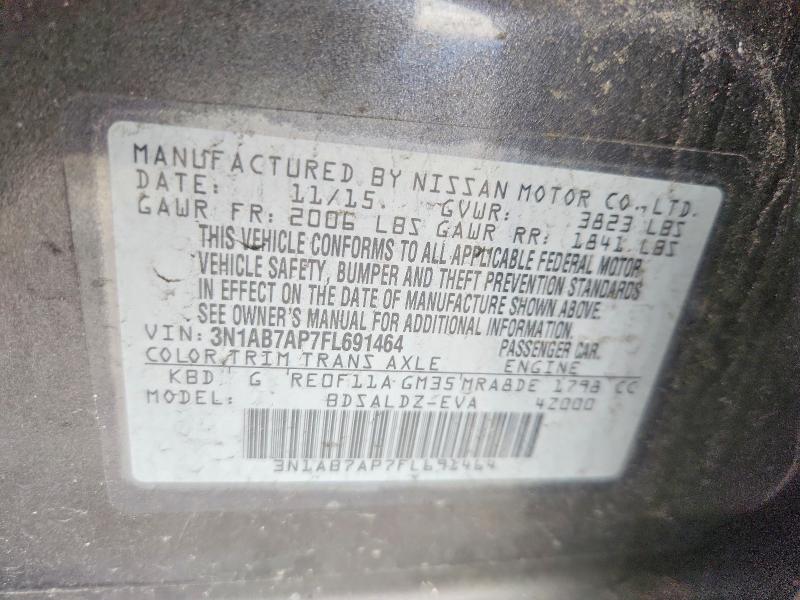 78773815 :رقم المزاد ، 3N1AB7AP7FL691464 vin ، 2015 Nissan Sentra مزاد بيع