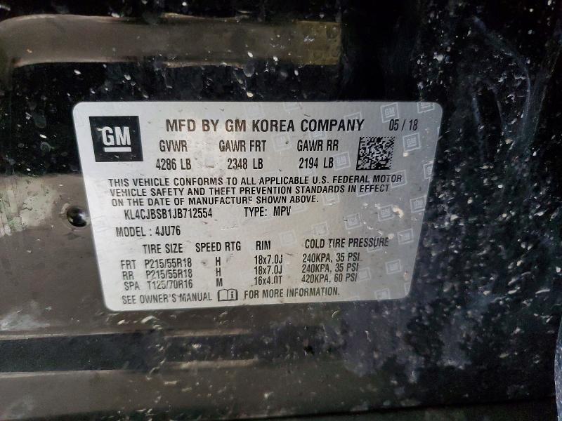 Продаж на аукціоні авто 2018 Buick Encore, vin: KL4CJBSB1JB712554, номер лоту: 75706135