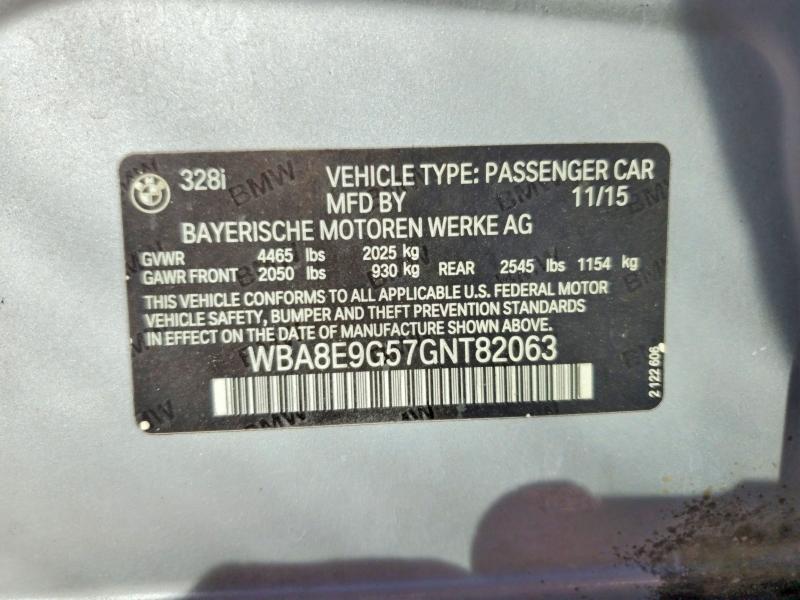 2016 Bmw 328 მანქანა იყიდება აუქციონზე, vin: WBA8E9G57GNT82063, აუქციონის ნომერი: 76800515