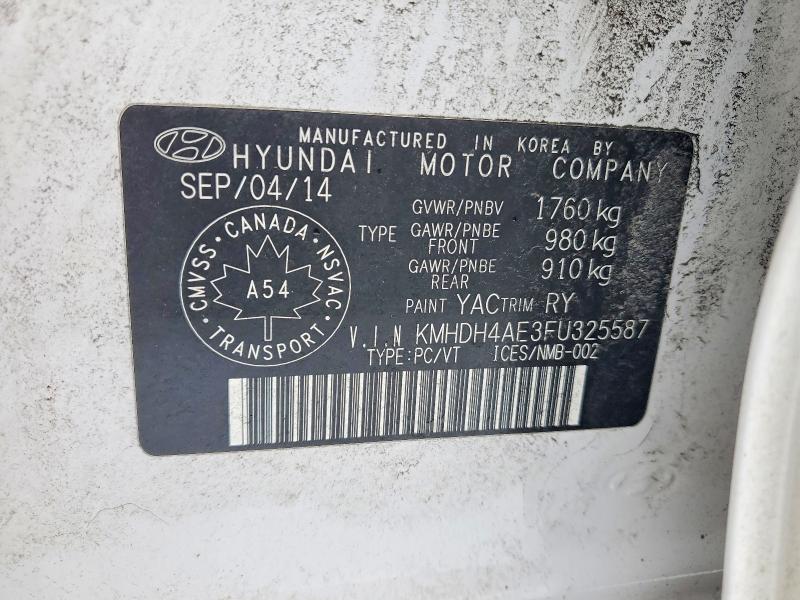Продажа на аукционе авто 2015 Hyundai Elantra, vin: KMHDH4AE3FU325587, номер лота: 77109495