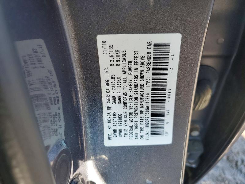 2016 Honda Accord მანქანა იყიდება აუქციონზე, vin: 1HGCR2F50GA115995, აუქციონის ნომერი: 76568705