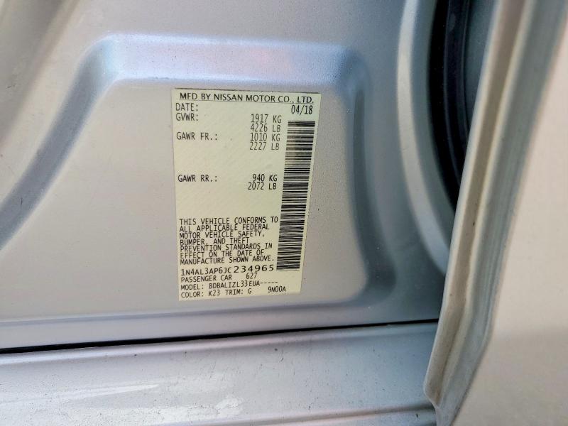 Продаж на аукціоні авто 2018 Nissan Altima 2.5, vin: 1N4AL3AP6JC234965, номер лоту: 78325605