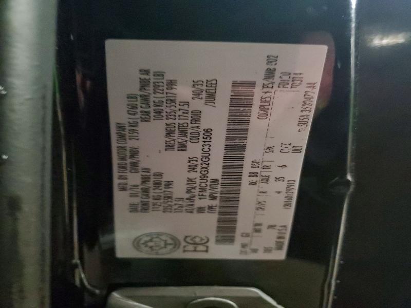 99330555 :رقم المزاد ، 1FMCU9GX2GUC31506 vin ، 2016 Ford Escape مزاد بيع