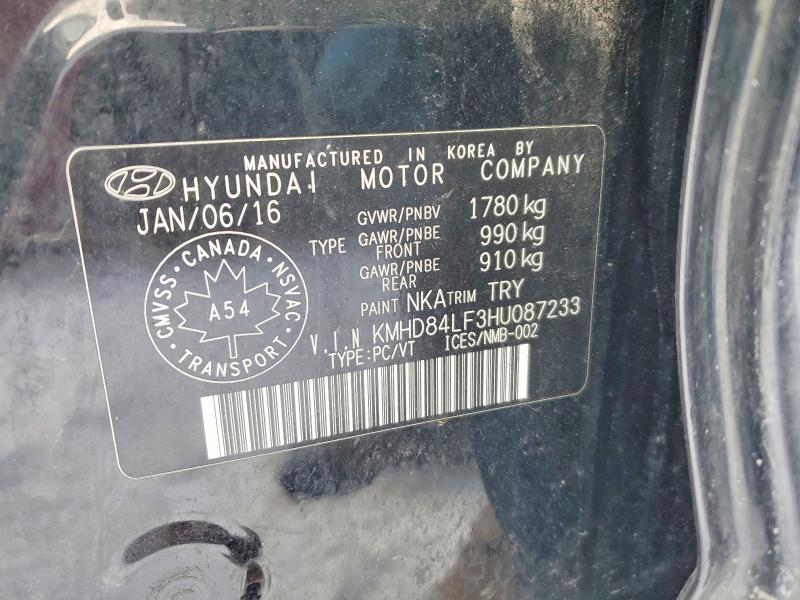 Продаж на аукціоні авто 2017 Hyundai Elantra, vin: KMHD84LF3HU087233, номер лоту: 78781805