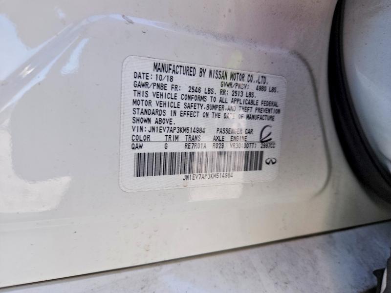 Продажа на аукционе авто 2019 Infiniti Q50, vin: JN1EV7AP3KM514984, номер лота: 78678825