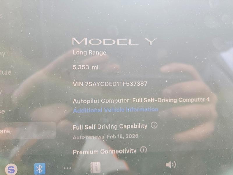 75848685 :رقم المزاد ، 7SAYGDED1TF537387 vin ، 2026 Tesla Model Y مزاد بيع
