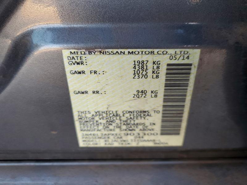 77517835 :رقم المزاد ، 1N4BL3APXEC903300 vin ، 2014 Nissan Altima مزاد بيع
