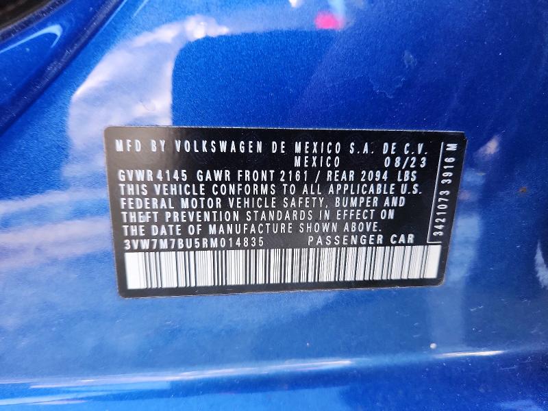 Продаж на аукціоні авто 2024 Volkswagen Jetta, vin: 3VW7M7BU5RM014835, номер лоту: 77144355