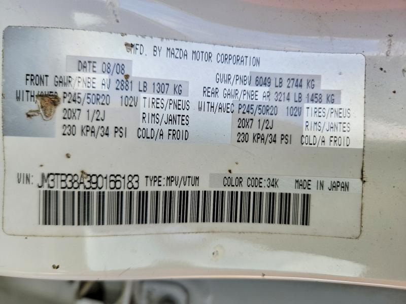 Продажа на аукционе авто 2009 Mazda Cx-9, vin: JM3TB38A390166183, номер лота: 77716245