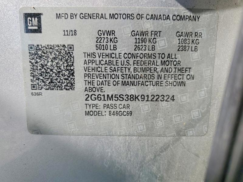 Продажа на аукционе авто 2019 Cadillac Xts Luxury, vin: 2G61M5S38K9122324, номер лота: 77852245