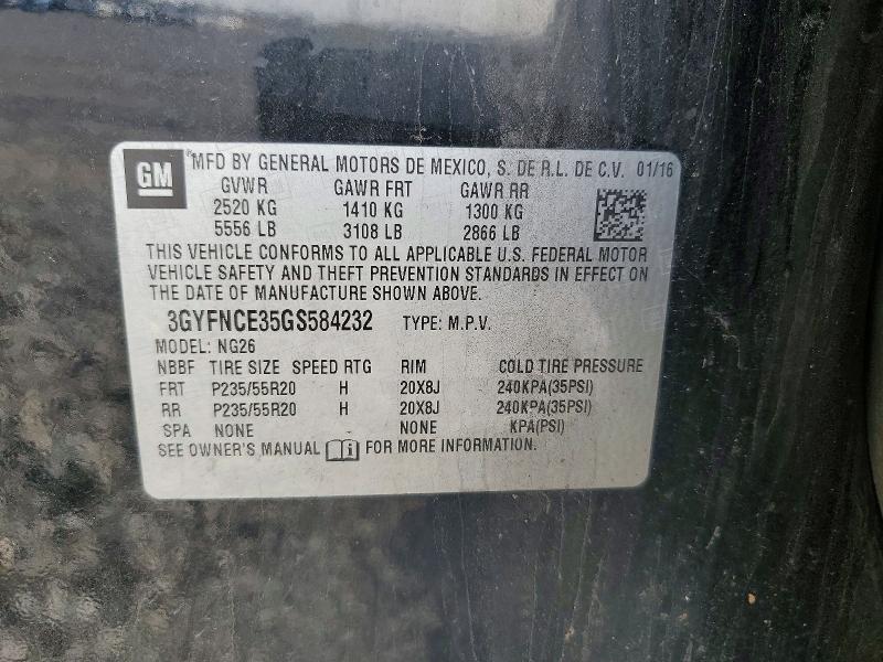 Aukcja sprzedaży 2016 Cadillac Srx, vin: 3GYFNCE35GS584232, numer aukcji: 77782275