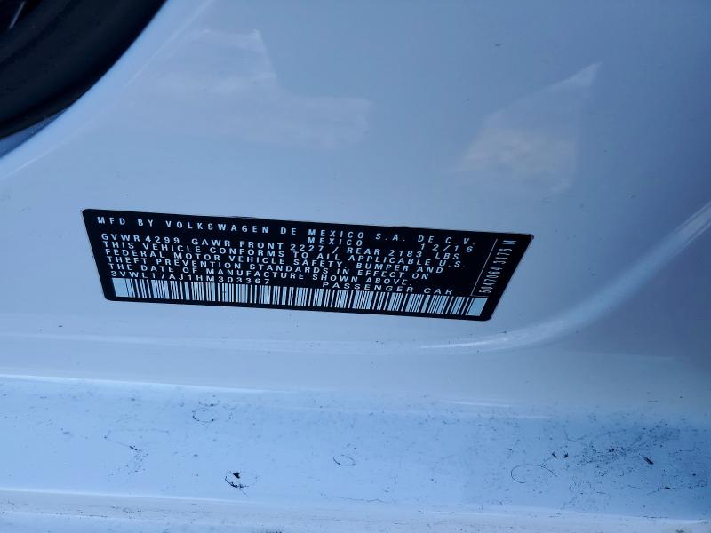 Продаж на аукціоні авто 2017 Volkswagen Jetta, vin: 3VWL17AJ1HM303367, номер лоту: 78595305