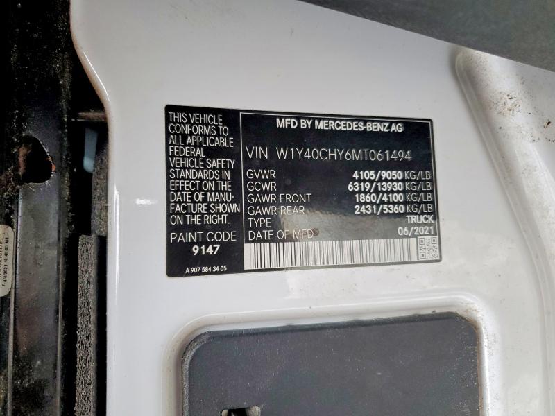 76949725 :رقم المزاد ، W1Y40CHY6MT061494 vin ، 2021 Mercedes-benz Sprinter 2 مزاد بيع