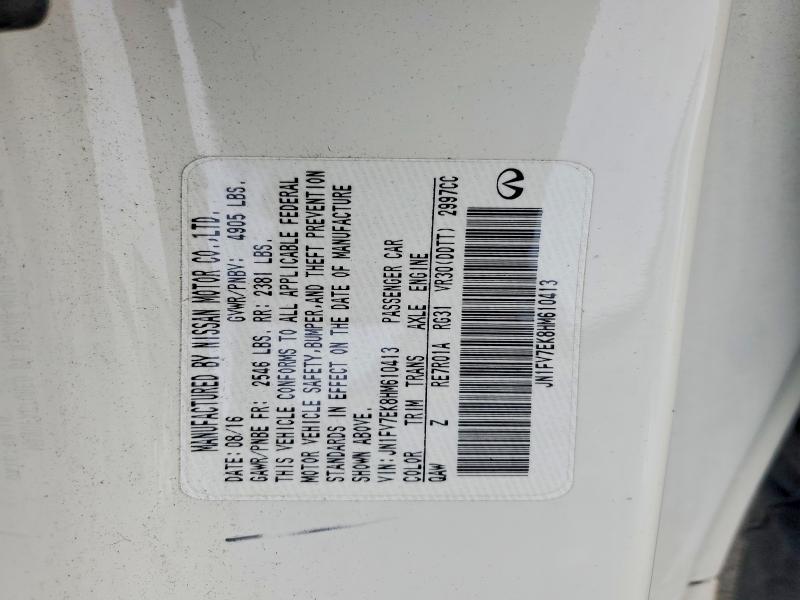 Aukcja sprzedaży 2017 Infiniti Q60, vin: JN1FV7EK8HM610413, numer aukcji: 76840095