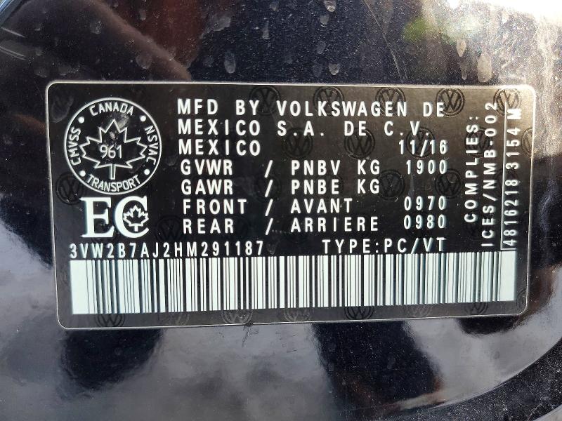 Aukcja sprzedaży 2017 Volkswagen Jetta, vin: 3VW2B7AJ2HM291187, numer aukcji: 78070415