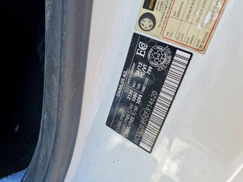 Aukcja sprzedaży 2012 Mercedes-benz C, vin: WDDGJ8JB5CF914620, numer aukcji: 77873025