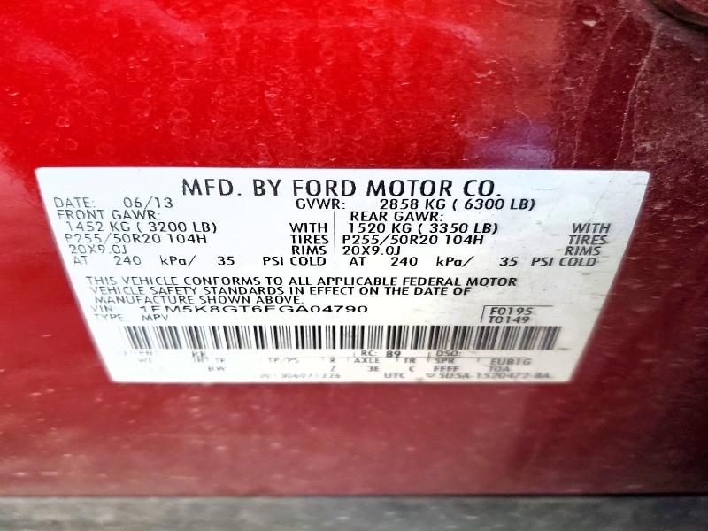 Aukcja sprzedaży 2014 Ford Explorer, vin: 1FM5K8GT6EGA04790, numer aukcji: 78340295