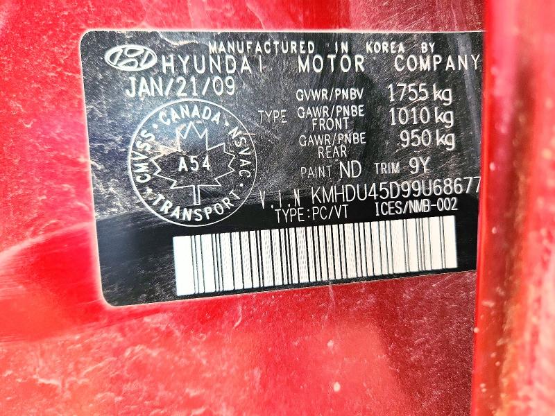Aukcja sprzedaży 2009 Hyundai Elantra, vin: KMHDU45D99U686775, numer aukcji: 76366115