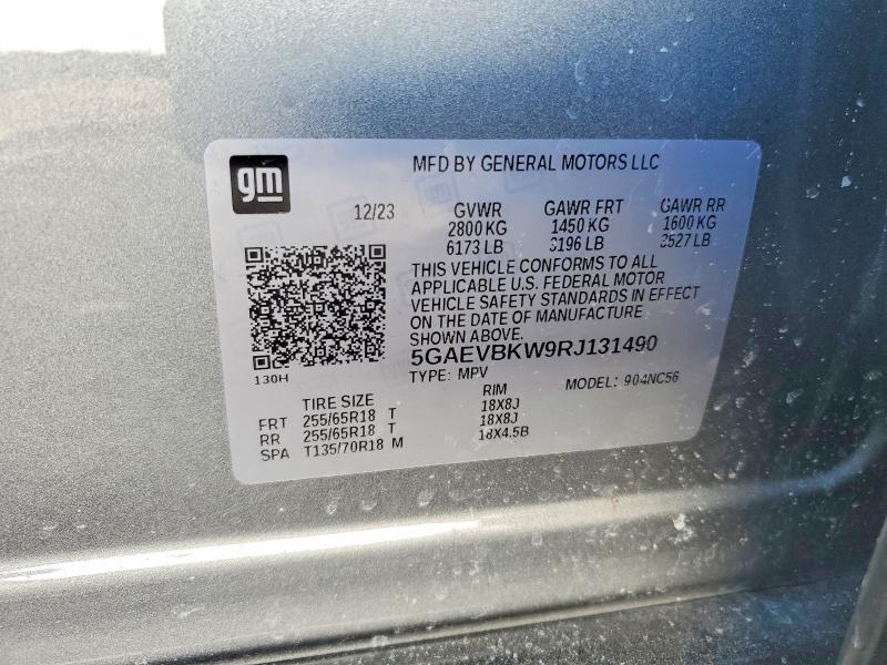 75617195 :رقم المزاد ، 5GAEVBKW9RJ131490 vin ، 2024 Buick Enclave مزاد بيع
