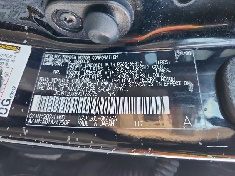 76608995 :رقم المزاد ، JTJBT20X890173798 vin ، 2009 Lexus Gx 470 مزاد بيع
