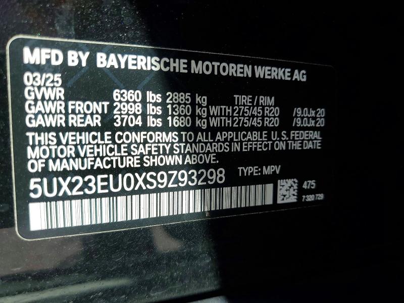 Продажа на аукционе авто 2025 Bmw X5, vin: 5UX23EU0XS9Z93298, номер лота: 78923245