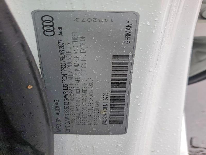 Продаж на аукціоні авто 2017 Audi 100 Wagon, vin: WAU22AFCXHN116229, номер лоту: 77672205