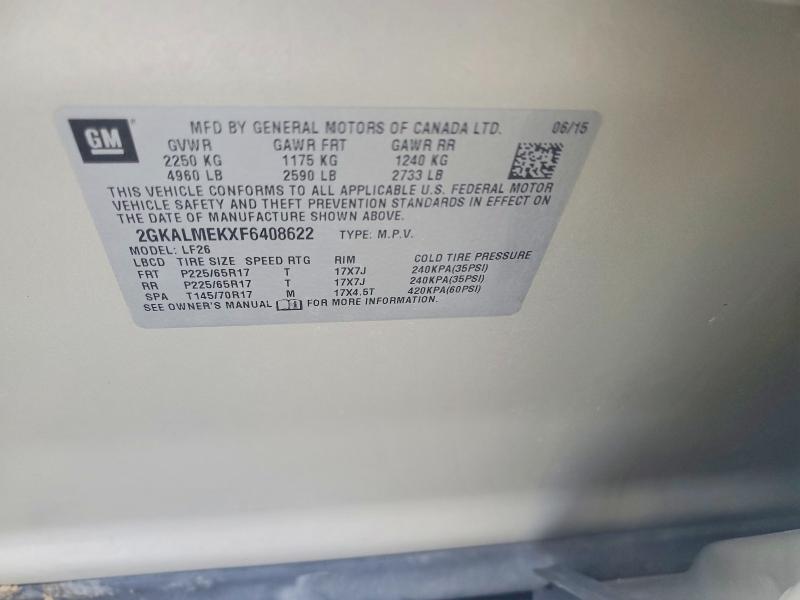 Aukcja sprzedaży 2015 Gmc Terrain, vin: 2GKALMEKXF6408622, numer aukcji: 77534325
