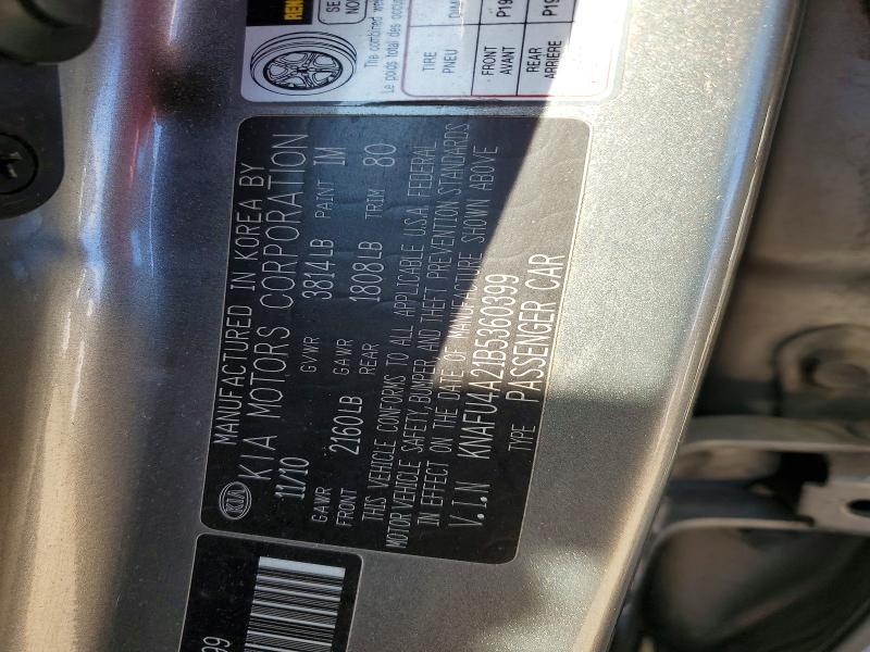 Aukcja sprzedaży 2011 Kia Forte, vin: KNAFU4A21B5360399, numer aukcji: 78608975