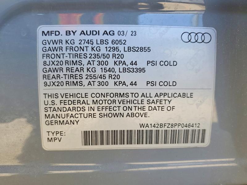 Aukcja sprzedaży 2023 Audi Q4 E-tron, vin: WA142BFZ8PP046412, numer aukcji: 79518515