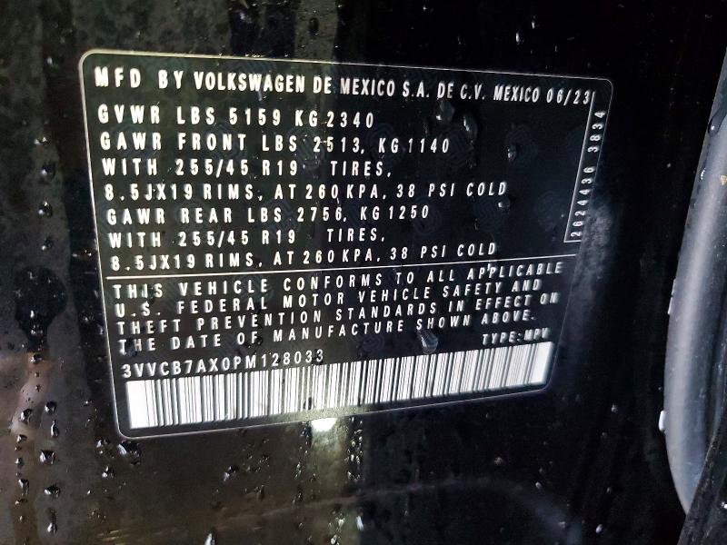 Продажа на аукционе авто 2023 Volkswagen Tiguan, vin: 3VVCB7AX0PM128033, номер лота: 75979175
