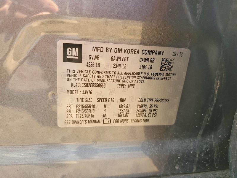 Aukcja sprzedaży 2014 Buick Encore, vin: KL4CJCSB2EB550669, numer aukcji: 78762285