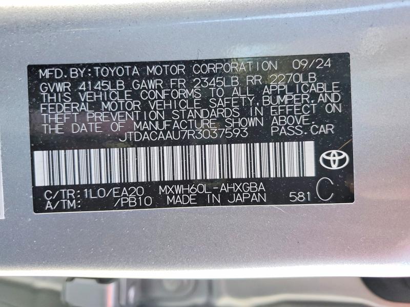 78113985 :رقم المزاد ، JTDACAAU7R3037593 vin ، 2024 Toyota Prius مزاد بيع