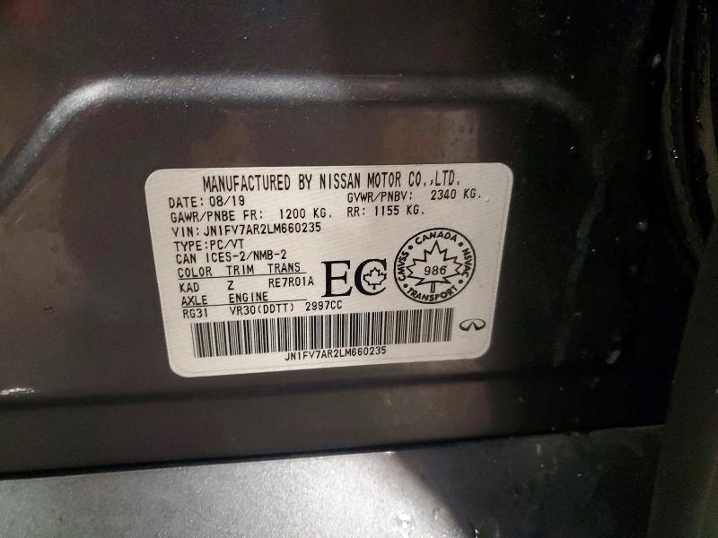 Aukcja sprzedaży 2020 Infiniti Q50, vin: JN1FV7AR2LM660235, numer aukcji: 75991665