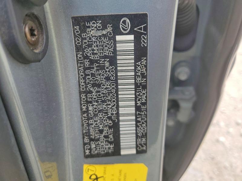 Aukcja sprzedaży 2004 Lexus Es, vin: JTHBA30G240018203, numer aukcji: 77401475