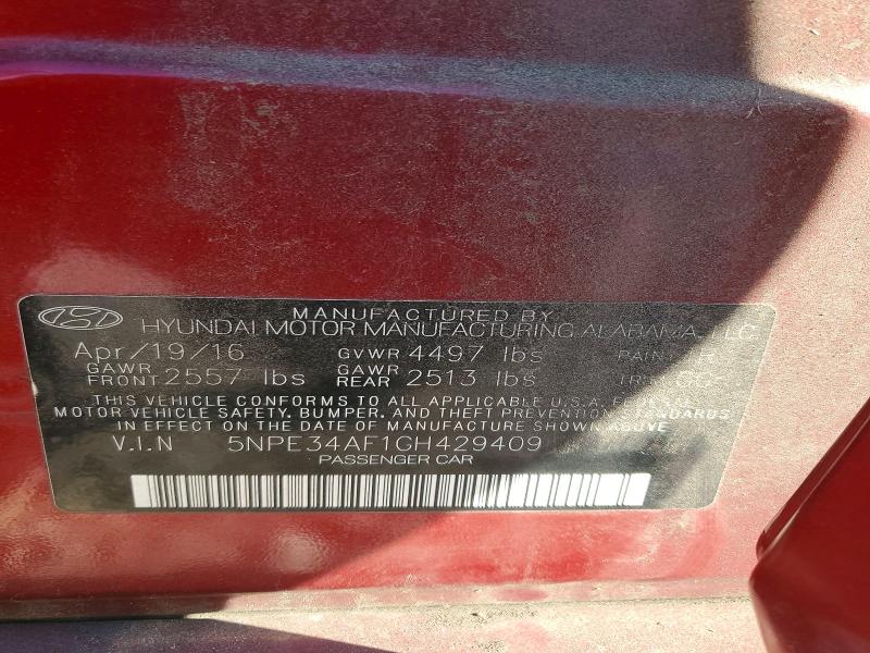 Продаж на аукціоні авто 2016 Hyundai Sonata, vin: 5NPE34AF1GH429409, номер лоту: 78210155