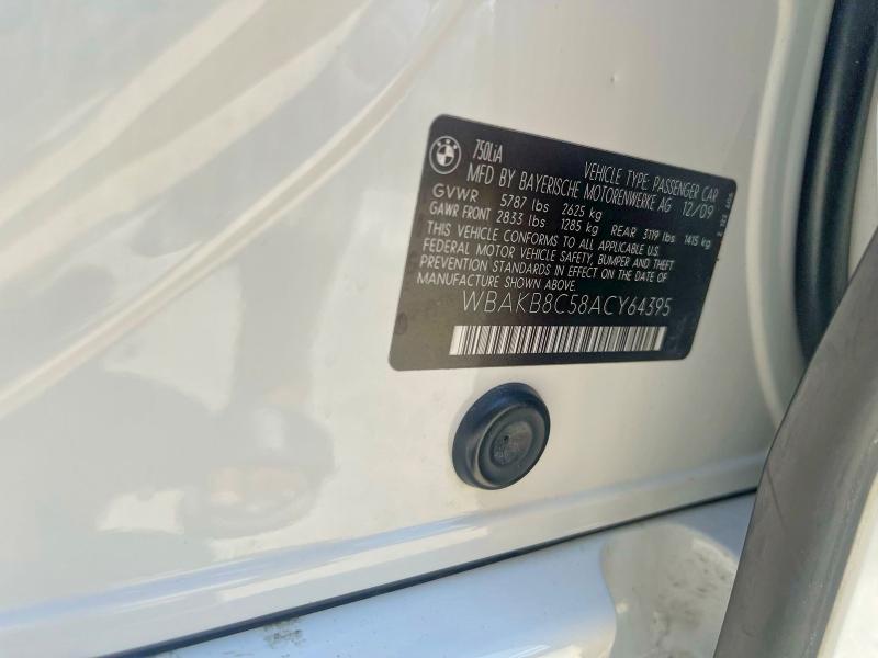 Продаж на аукціоні авто 2010 Bmw 750, vin: WBAKB8C58ACY64395, номер лоту: 79322555