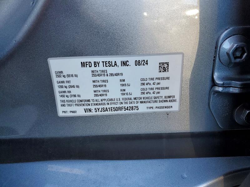 Aukcja sprzedaży 2024 Tesla Model S, vin: 5YJSA1E50RF542875, numer aukcji: 78031685