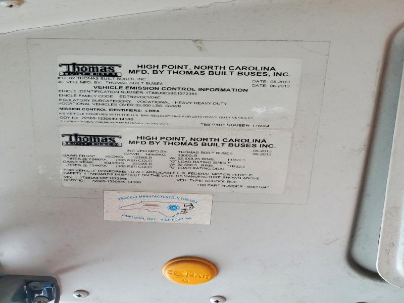 Продажа на аукционе авто 2014 Thomas School Bus, vin: 1T88U9E28E1272365, номер лота: 72396755