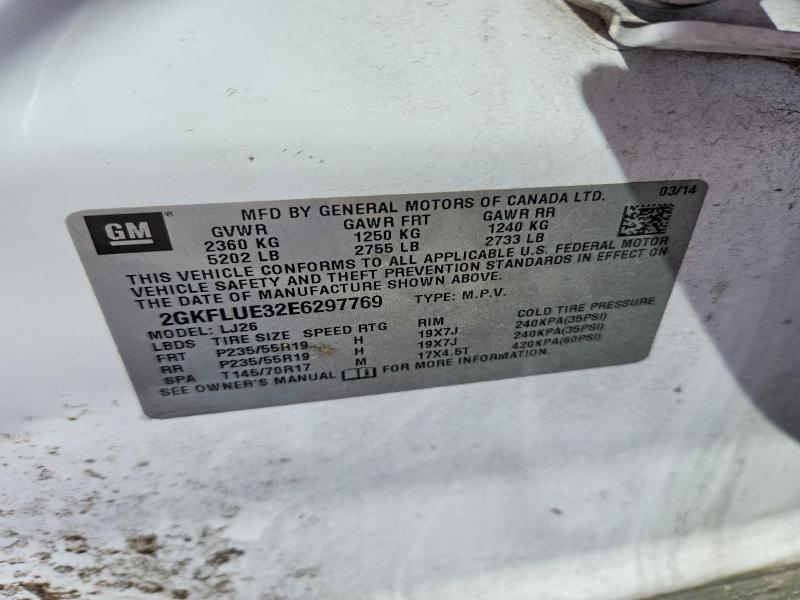 Aukcja sprzedaży 2014 Gmc Terrain, vin: 2GKFLUE32E6297769, numer aukcji: 78749715