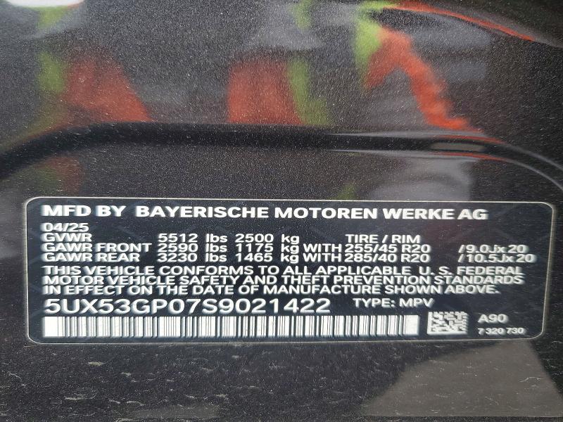 Продажа на аукционе авто 2025 Bmw X3, vin: 5UX53GP07S9021422, номер лота: 76621375