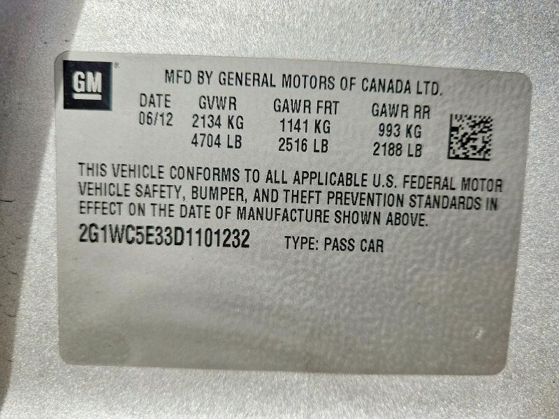78784525 :رقم المزاد ، 2G1WC5E33D1101232 vin ، 2013 Chevrolet Impala مزاد بيع