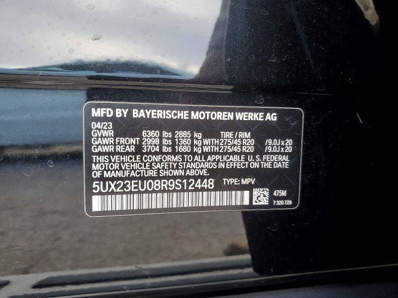 Aukcja sprzedaży 2024 Bmw X5, vin: 5UX23EU08R9S12448, numer aukcji: 76410205
