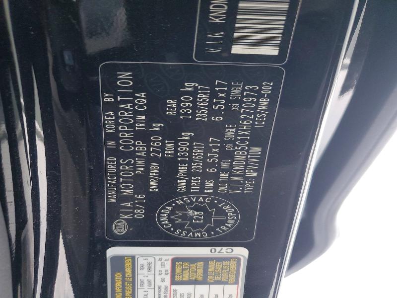 76058975 :رقم المزاد ، KNDMB5C1XH6270973 vin ، 2017 Kia Sedona مزاد بيع
