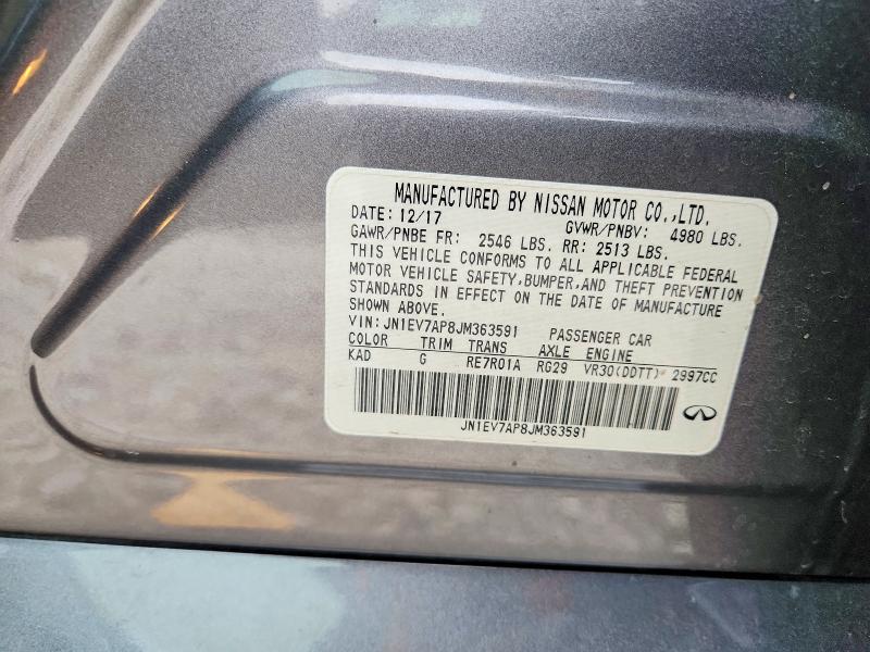 Aukcja sprzedaży 2018 Infiniti Q50, vin: JN1EV7AP8JM363591, numer aukcji: 77630565