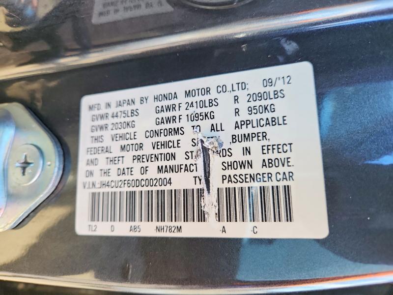 77848445 :رقم المزاد ، JH4CU2F60DC002004 vin ، 2013 Acura Tsx مزاد بيع