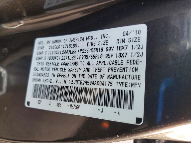 Продаж на аукціоні авто 2010 Acura Rdx, vin: 5J8TB2H59AA004175, номер лоту: 76636415