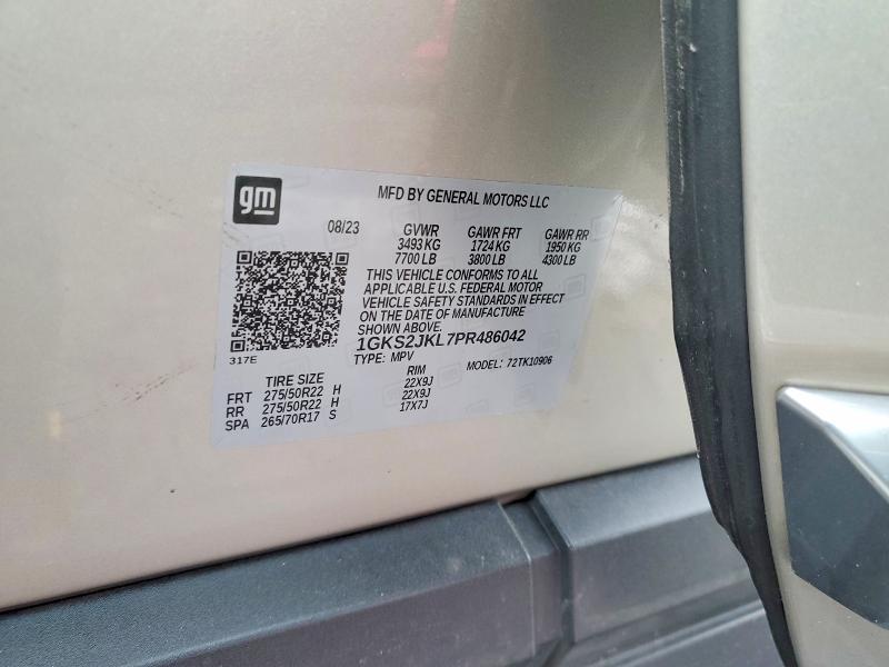 Продажа на аукционе авто 2023 Gmc Yukon Xl, vin: 1GKS2JKL7PR486042, номер лота: 72722245