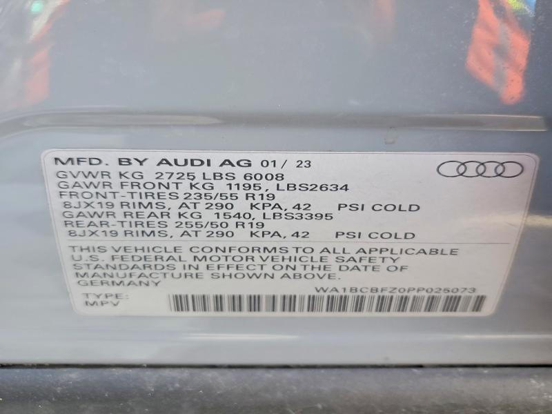Aukcja sprzedaży 2023 Audi Q4 E-tron, vin: WA1BCBFZ0PP025073, numer aukcji: 78176825