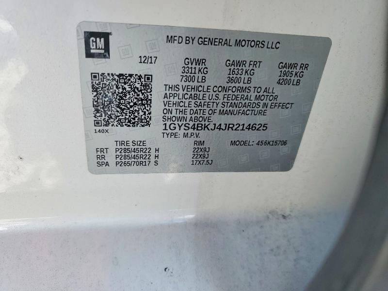 Продажа на аукционе авто 2018 Cadillac Escalade, vin: 1GYS4BKJ4JR214625, номер лота: 74967945